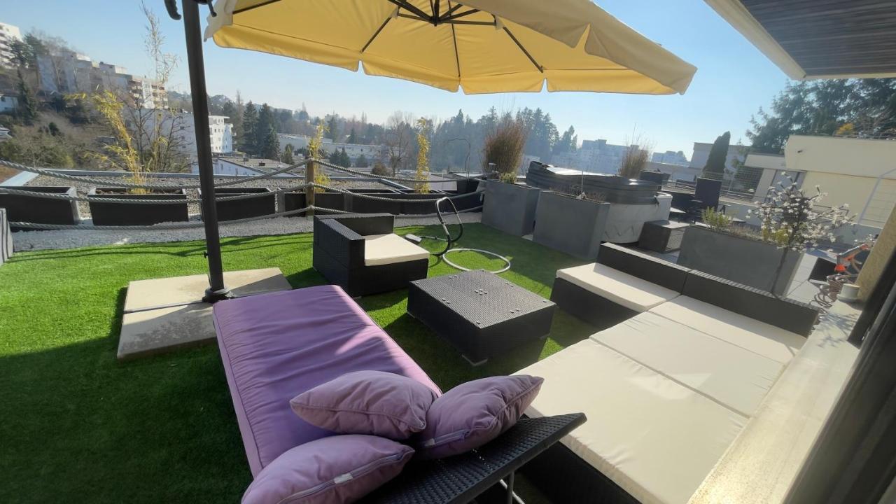 Penthouse - 3 Schlafzimmer- Sonnige Dachterrasse -Whirlpool & Alpenblick - Perfekt Fuer Romantik Oder Familienurlaub Mit Kind, Hund Willkommen - By Ferienwohnenamsee - Uberlingen Ngoại thất bức ảnh