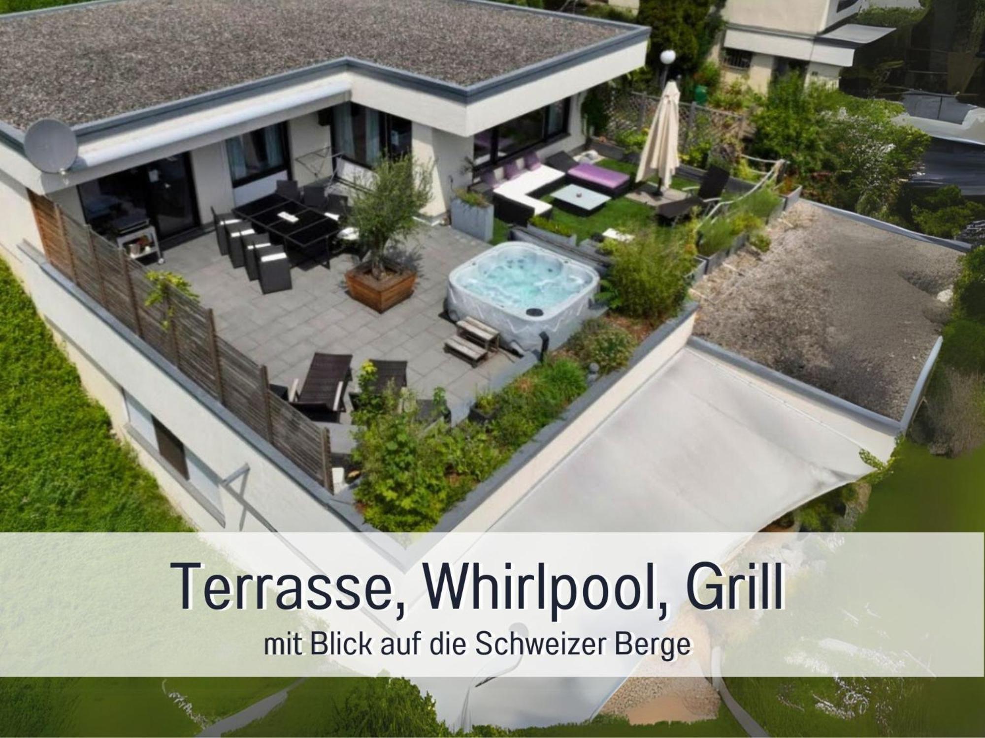 Penthouse - 3 Schlafzimmer- Sonnige Dachterrasse -Whirlpool & Alpenblick - Perfekt Fuer Romantik Oder Familienurlaub Mit Kind, Hund Willkommen - By Ferienwohnenamsee - Uberlingen Ngoại thất bức ảnh